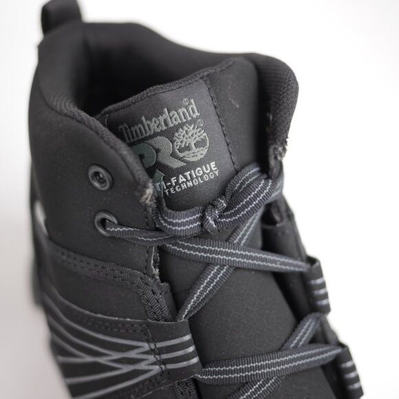 TIMBERLAND Pro Men's 8.5 - Black leather anti fatigue composite toe ankle boots - Picture 11 of 12